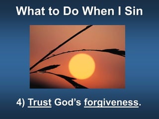 What to Do When I Sin
4) Trust God’s forgiveness.
 