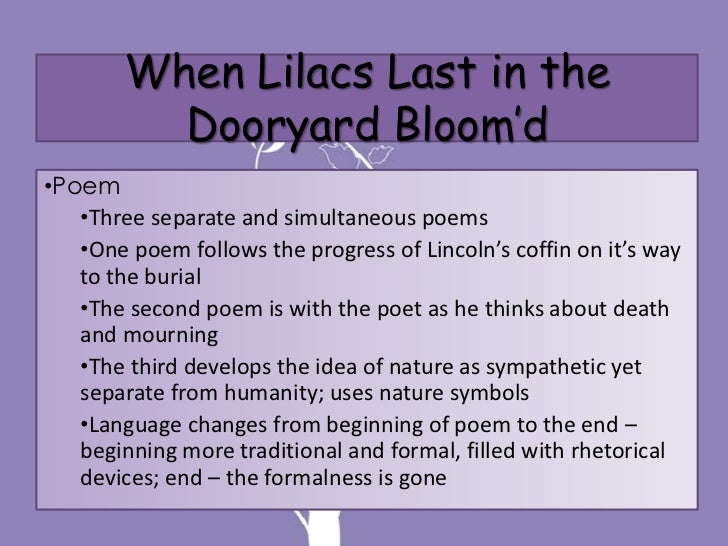 🎉 Lilac poem by walt whitman. When Lilacs Last in the Dooryard Bloom'd