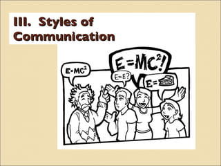 III.  Styles of Communication 