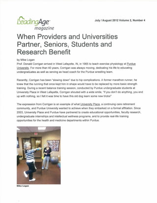 When Providers and Universities Partner, Seniors, Students and Research Benefit