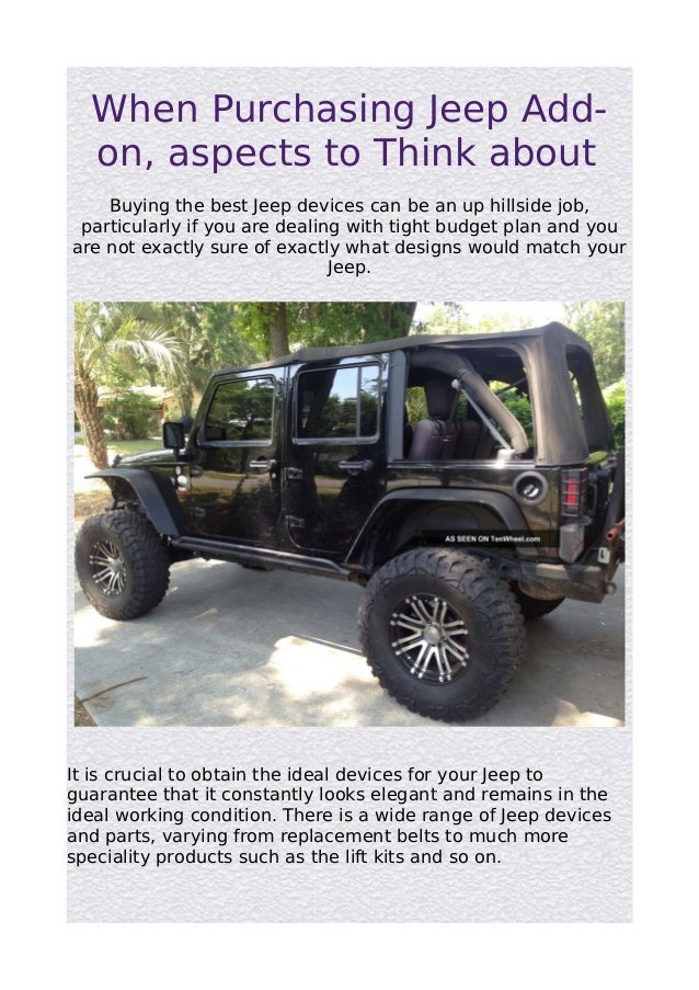 When purchasing jeep add on, aspects to think about