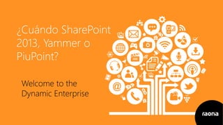 ¿Cuándo SharePoint
2013, Yammer o
PiuPoint?
Welcome to the
Dynamic Enterprise
 