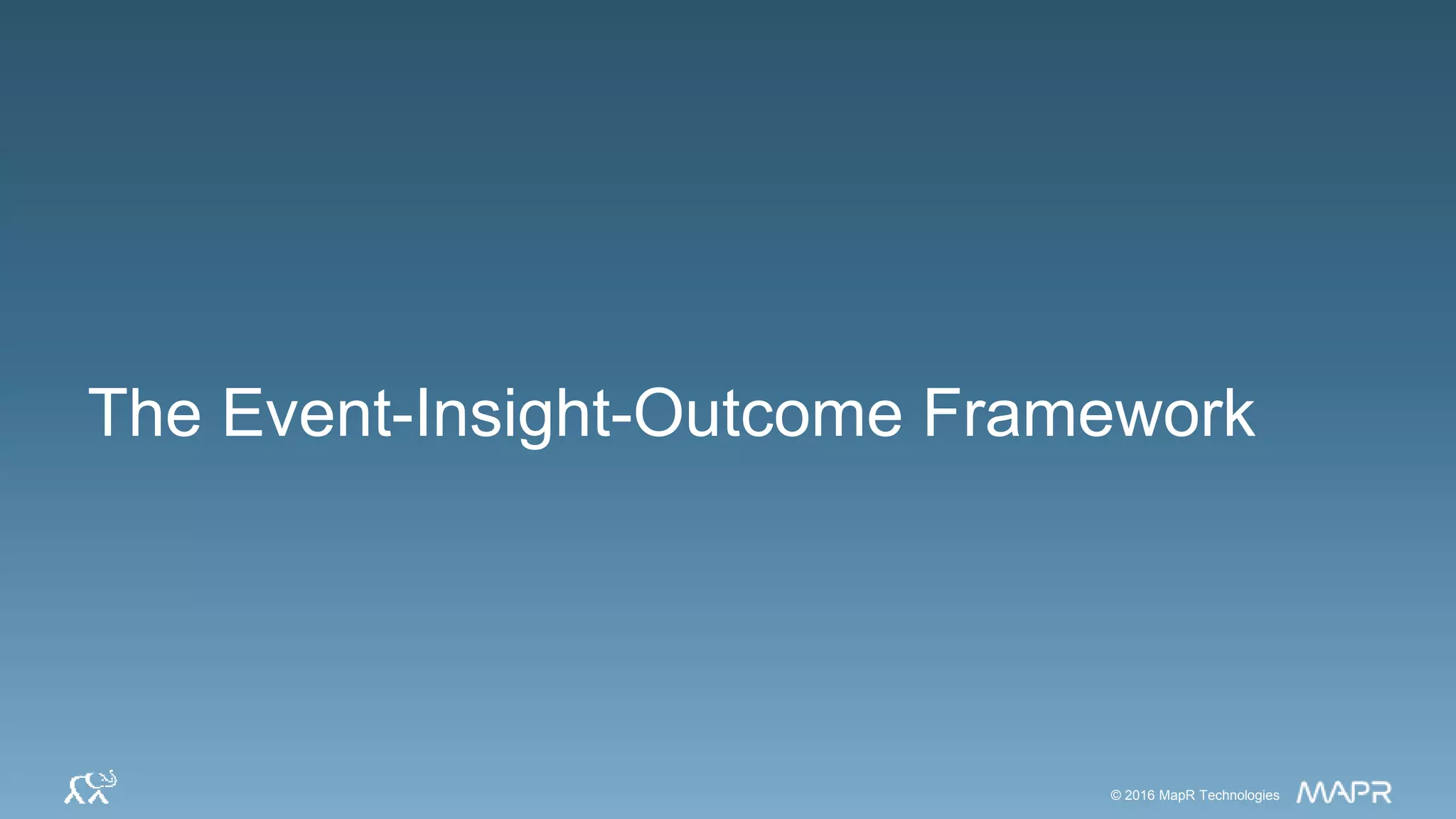 © 2016 MapR Technologies© 2016 MapR Technologies© 2016 MapR Technologies
The Event-Insight-Outcome Framework
 
