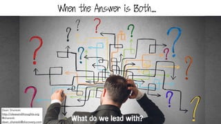 When the Answer is Both…
Dean Shareski
http://ideasandthoughts.org
@shareski
dean_shareski@discovery.com
What do we lead with?
 