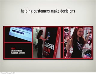 helping customers make decisions




Thursday, February 10, 2011
 