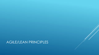 AGILE/LEAN PRINCIPLES
 