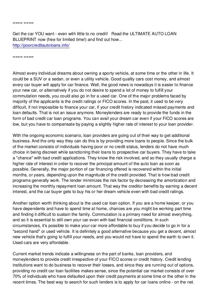 how to get the car you want with bad credit