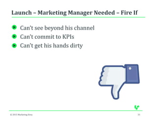 Startup Marketing - When to hire (or Fire) your marketing manager Slide 33