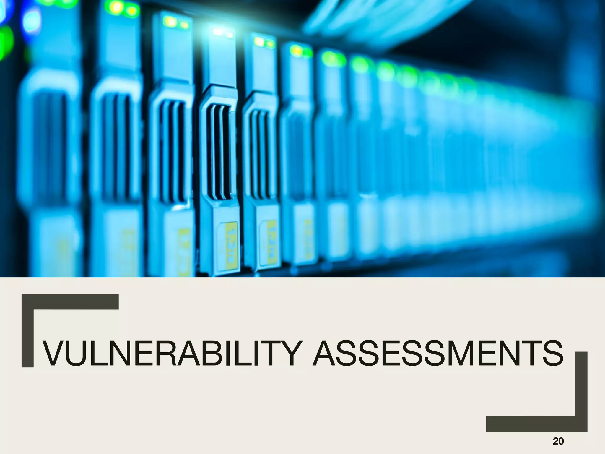VULNERABILITY ASSESSMENTS
20
 
