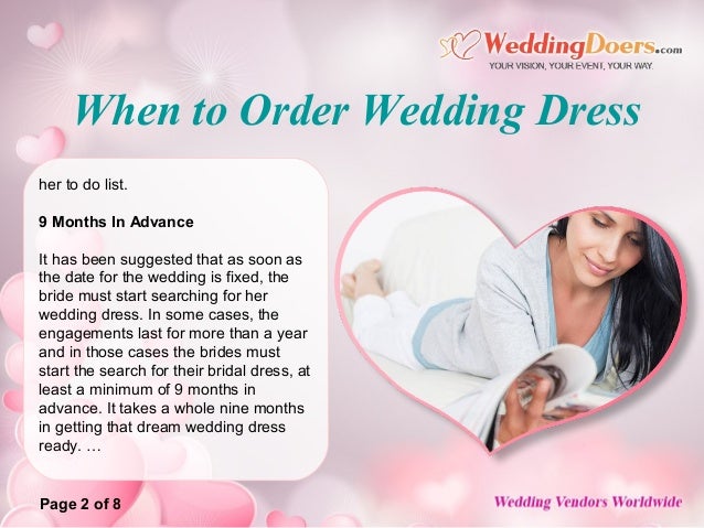 when to order wedding dress