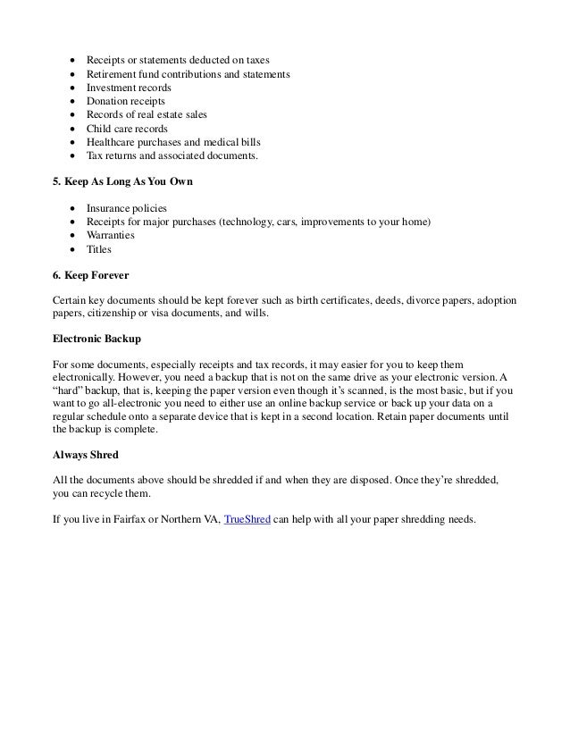 When to Throw Away Financial Documents