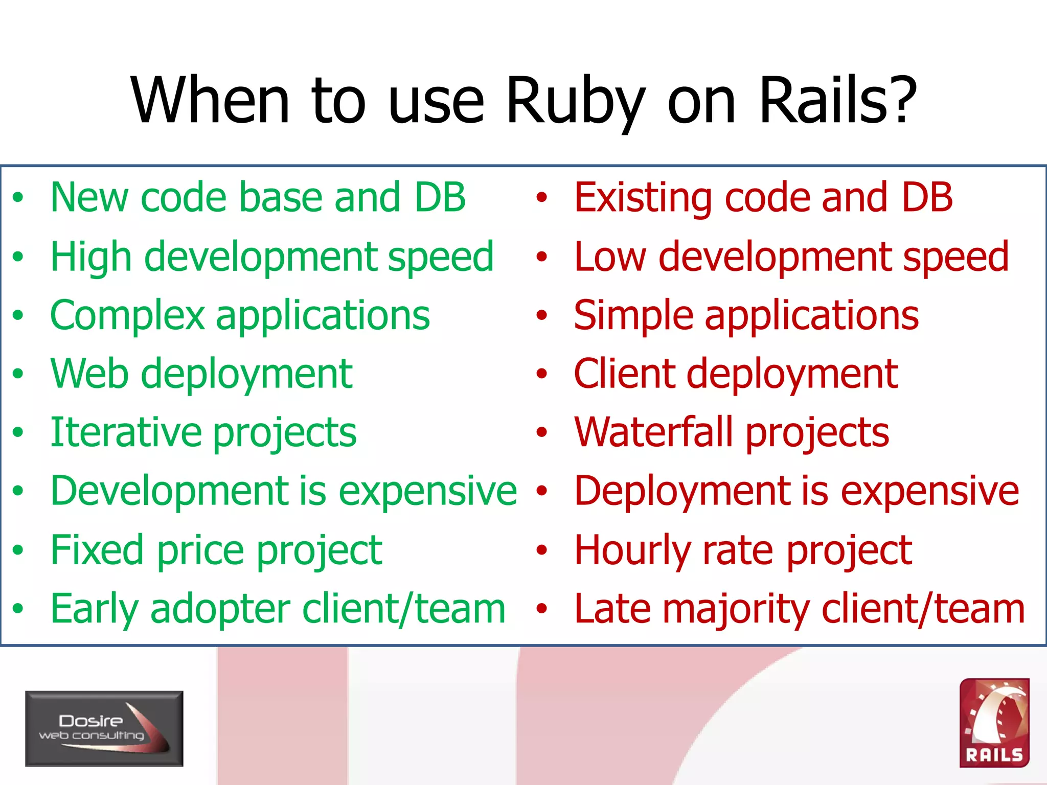 When To Use Ruby On Rails