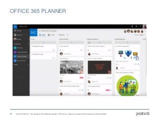 © 2016 Protiviti Inc. This material is the confidential property of Protiviti Inc. Copying or reproducing this material is strictly prohibited.
OFFICE 365 PLANNER
25
 