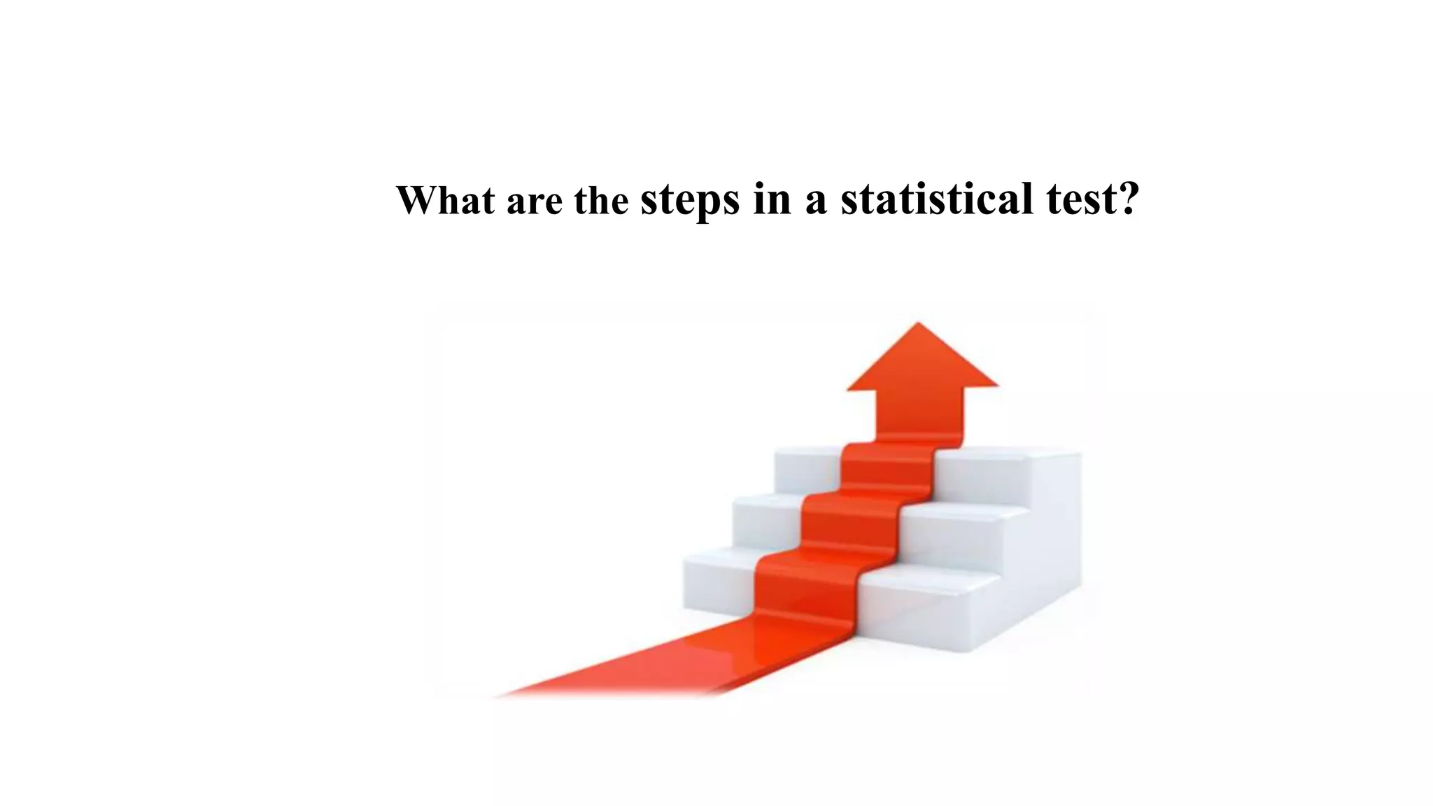 What are the steps in a statistical test?
 