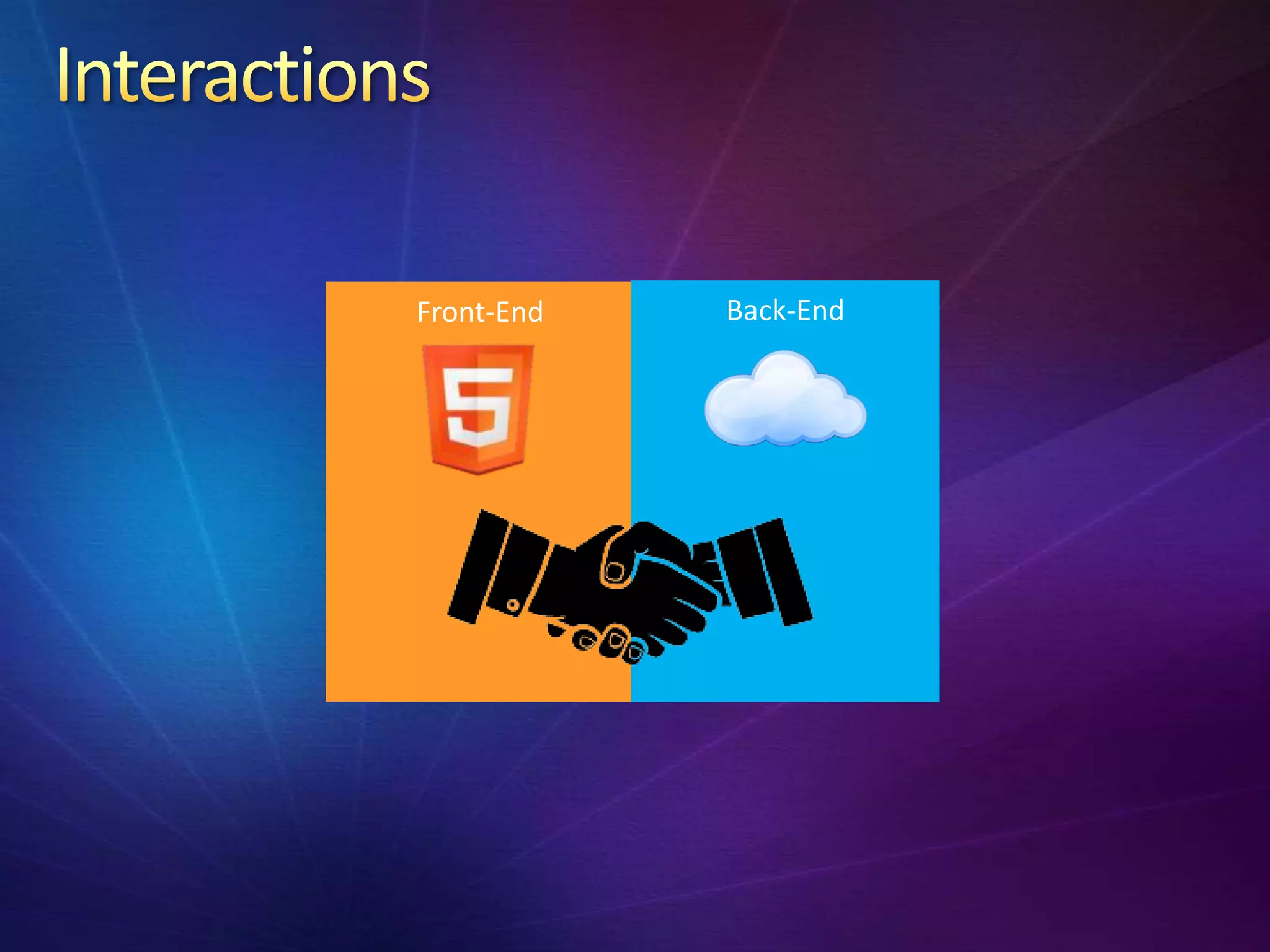 Front-End   Back-End
 