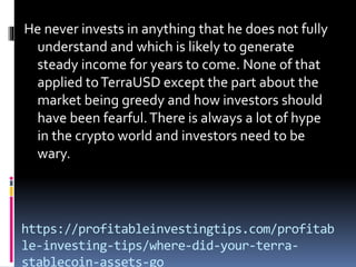 Where Did Your Terra Stablecoin Assets Go?