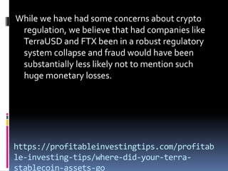 Where Did Your Terra Stablecoin Assets Go?