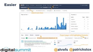 @patrickstox
@ahrefs
Easier
 