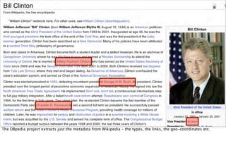 The DBpedia project extracts just the metadata from Wikipedia - the types, the links, the geo-coordinates etc.
 