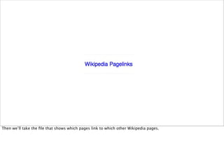 Then we’ll take the ﬁle that shows which pages link to which other Wikipedia pages.
 