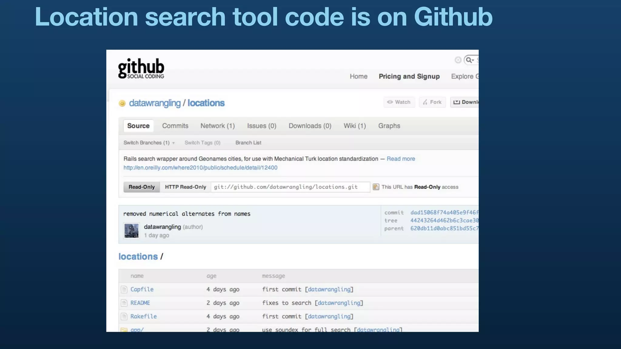 Location search tool code is on Github
 
