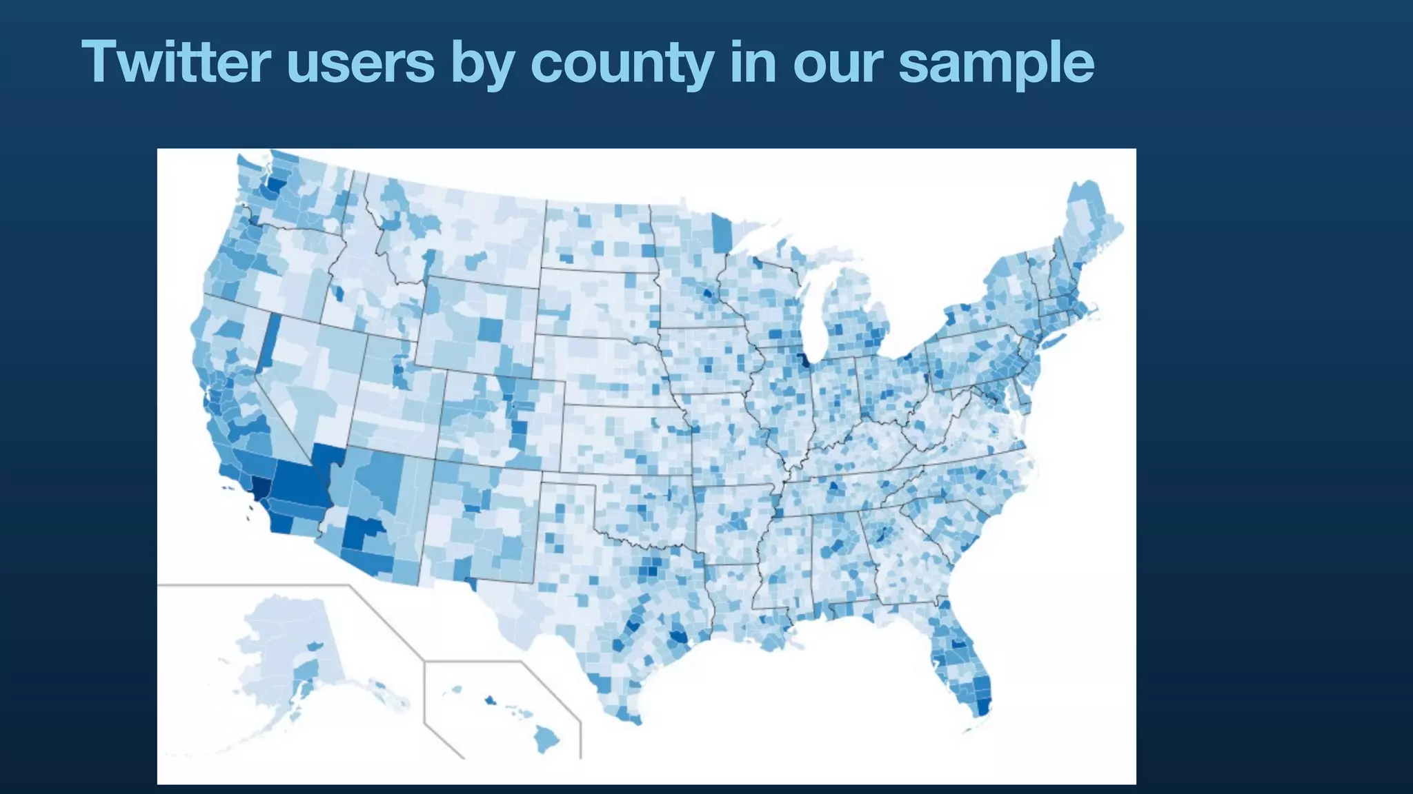 Twitter users by county in our sample
 