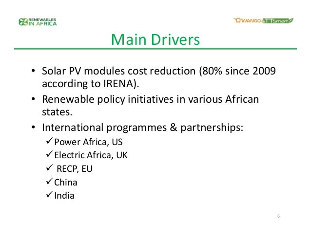 Where are the large solar projects in Africa?