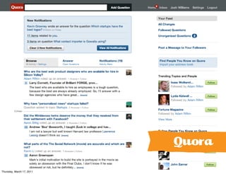 Quora
Thursday, March 17, 2011
 