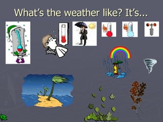 What’s the weather like? It’s... 
 