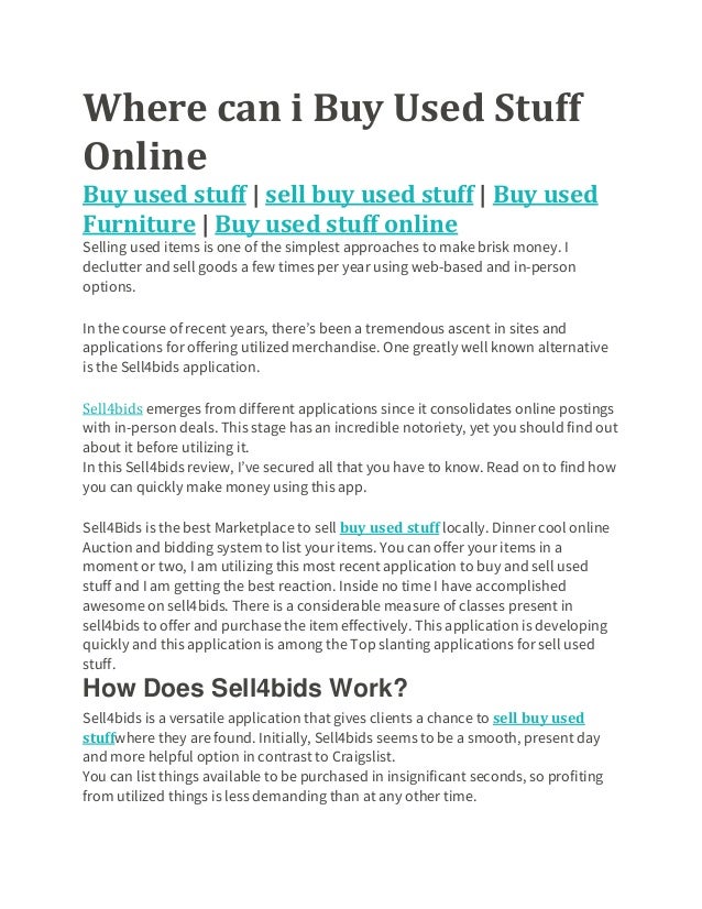Sell Buy Used Stuff Online