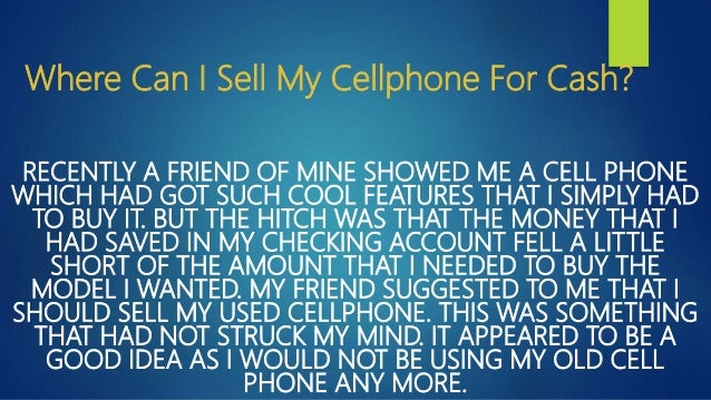 where can i sell my mobile phone for cash
