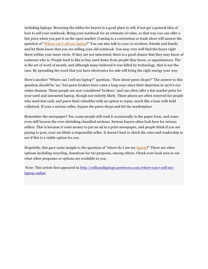 Where can i sell my old laptop online