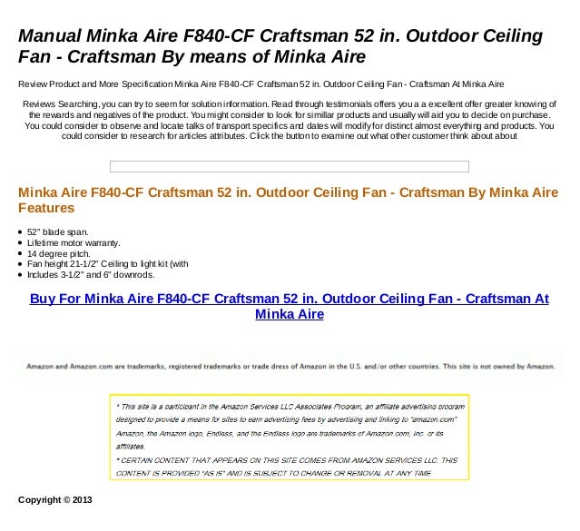 Where Can You Buy Minka Aire F840 Cf Craftsman 52 In Outdoor