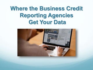 Where the Business Credit
Reporting Agencies
Get Your Data
 