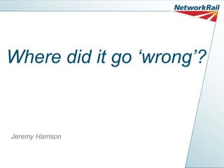 Where did it go ‘wrong’?
Jeremy Harrison
 
