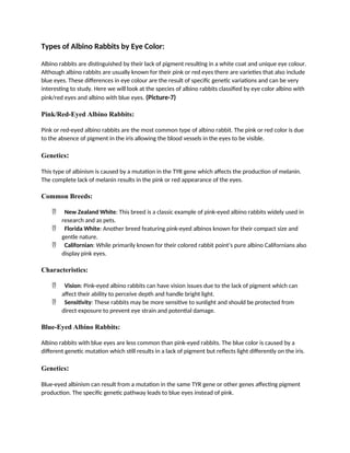 Where do Albino Rabbits Come From: Origins of Albino Rabbits | DOCX