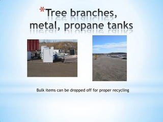*




Bulk items can be dropped off for proper recycling
 