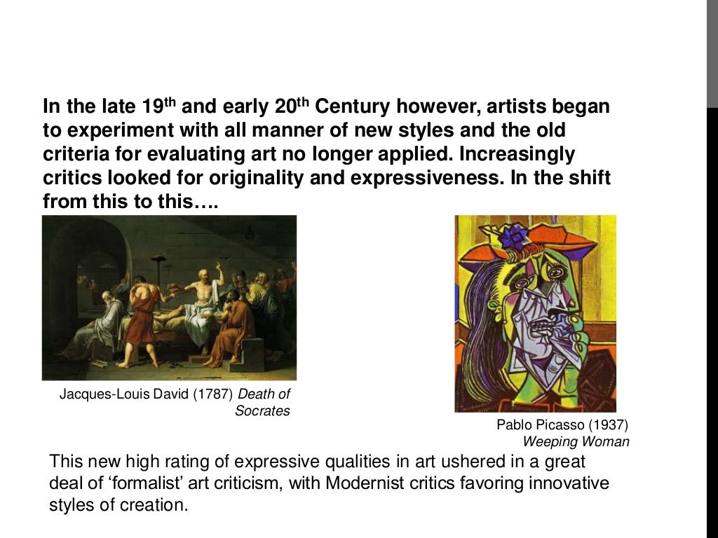 Where does the idea of judging art come from