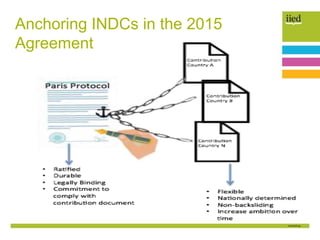 Anchoring INDCs in the 2015
Agreement
 