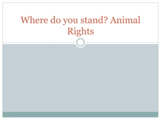 Where do you stand? Animal
Rights
 