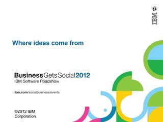 Where ideas come from




©2012 IBM
Corporation
 