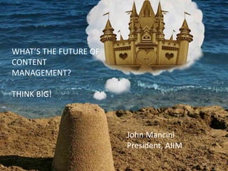 1	
  
WHAT’S THE FUTURE OF
CONTENT MANAGEMENT?
 