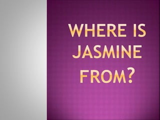 Where is jasmine from