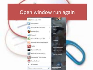 Open window run again