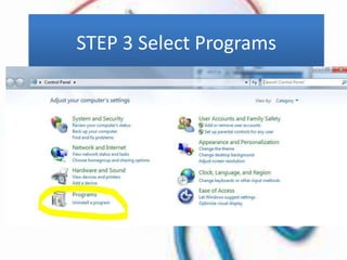 STEP 3 Select Programs