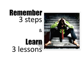 Remember3 steps &Learn3 lessons