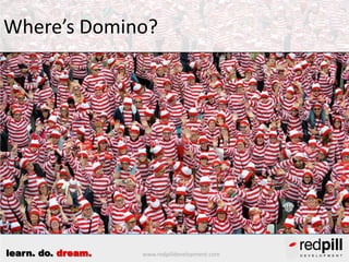 www.redpilldevelopment.comlearn. do. dream.
Where’s Domino?
 
