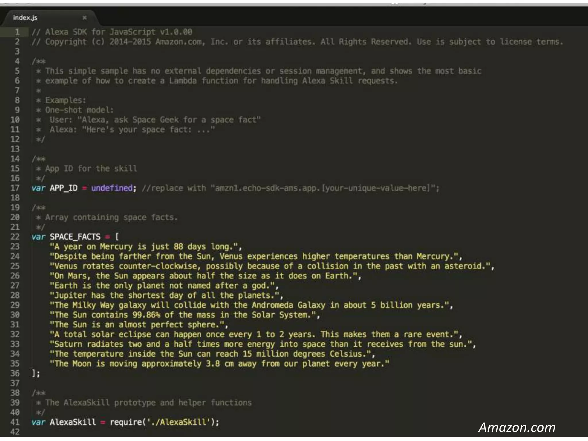 #UXPA2016Session Survey: http://www.uxpa2016.org/sessionsurvey?sessionid=321© 2016 Versay Solutions
Alexa Skill Example
Amazon.com
 