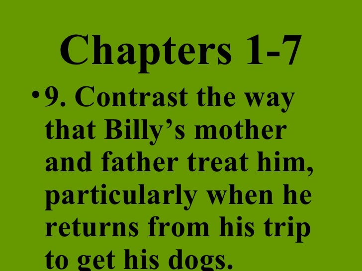 Compare and contrast essay where the red fern grows