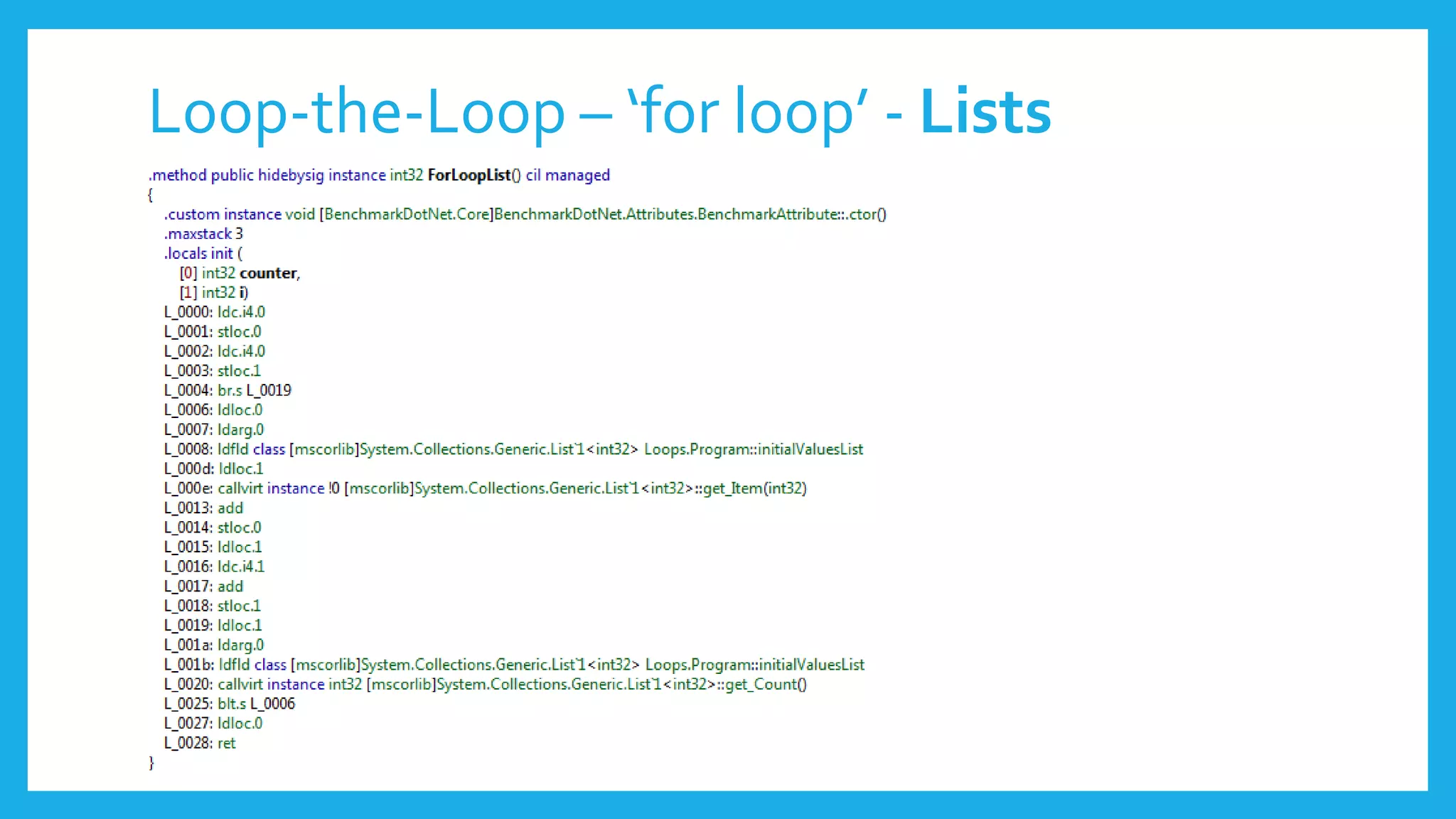 Loop-the-Loop – ‘for loop’ - Lists
 